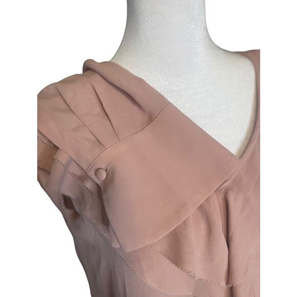 Ann Taylor Pink Ruffle Neck Long Sleeve Blouse - Size Small- NWT - Picture 4 of 5